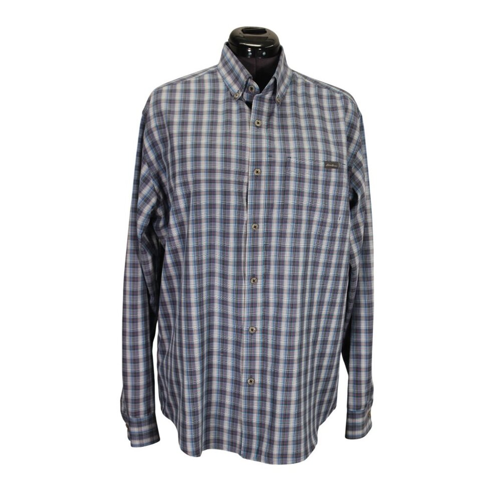 Eddie Bauer Travex Plaid Shirt‎ Men’s Size Large Button Down Lightweight Classic